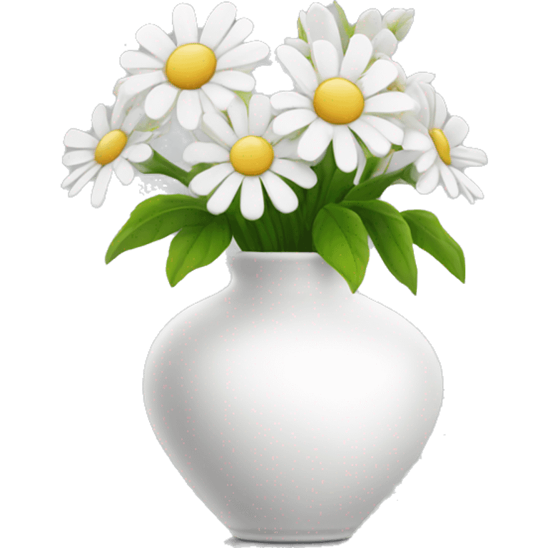 White flowers in vase emoji