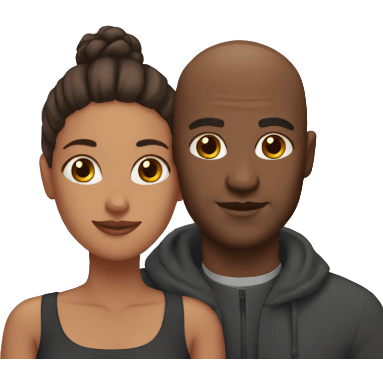 Bald black man with woman emoji