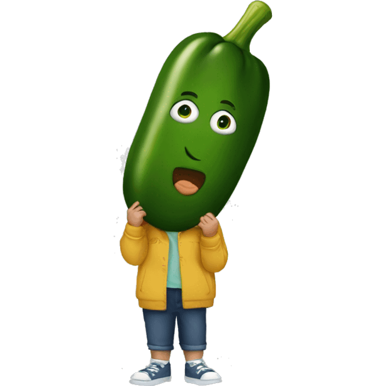 kid big pickle emoji