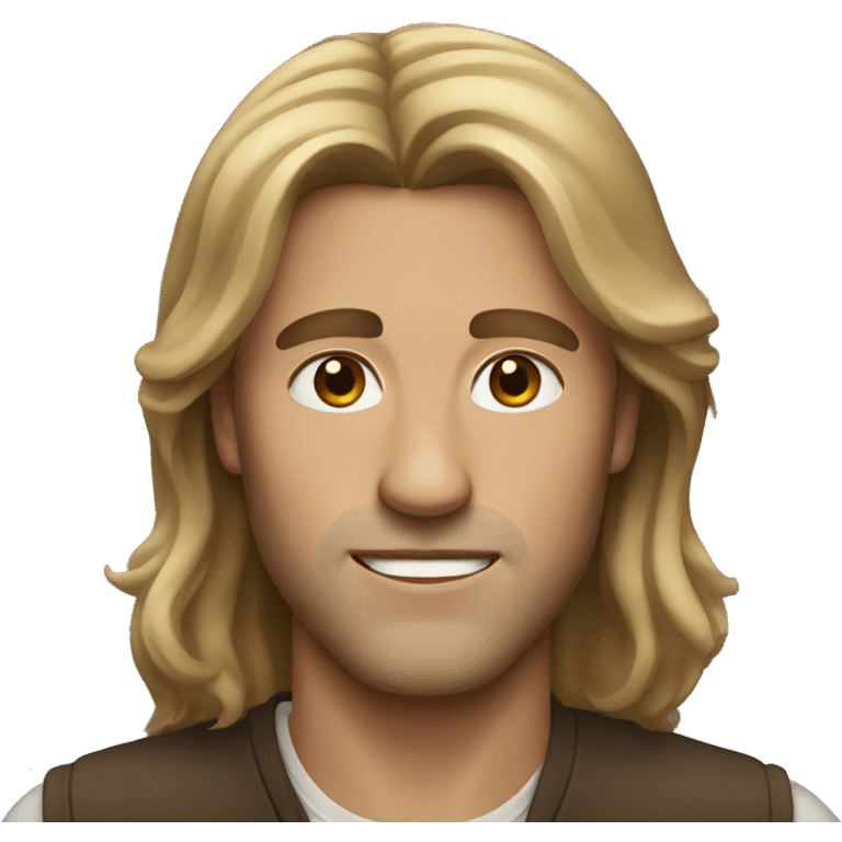 man with long brown hair emoji