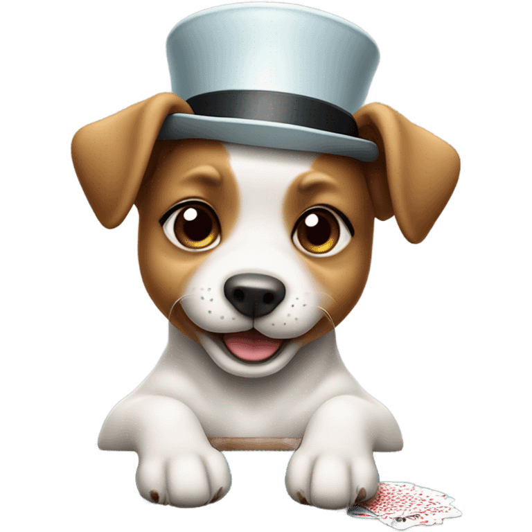 A puppy playing poker  emoji