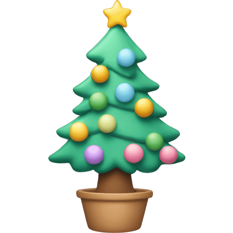 Create a cute Christmas tree with pastel colours  emoji