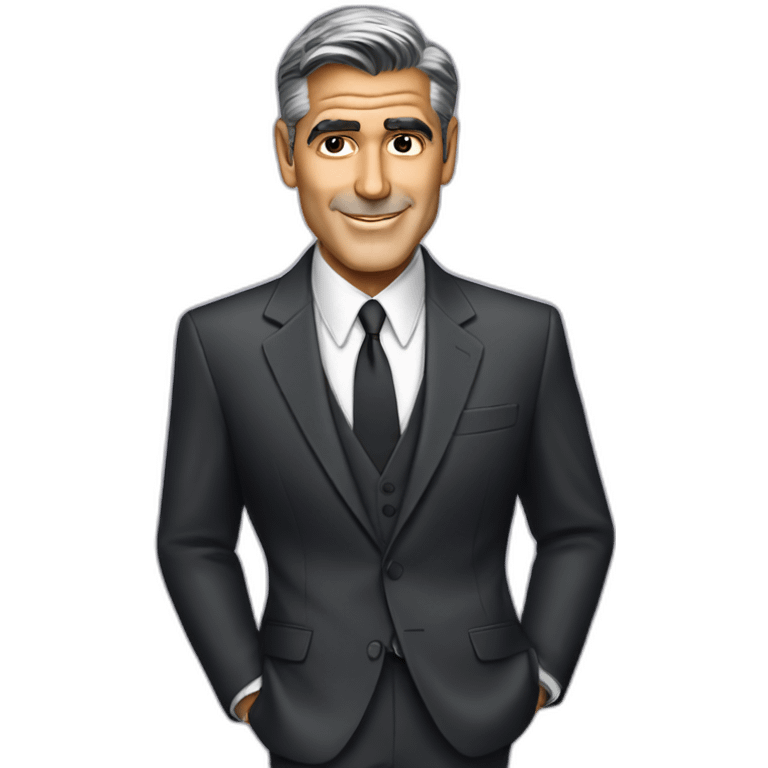 george clooney cartoon wearing suit emoji