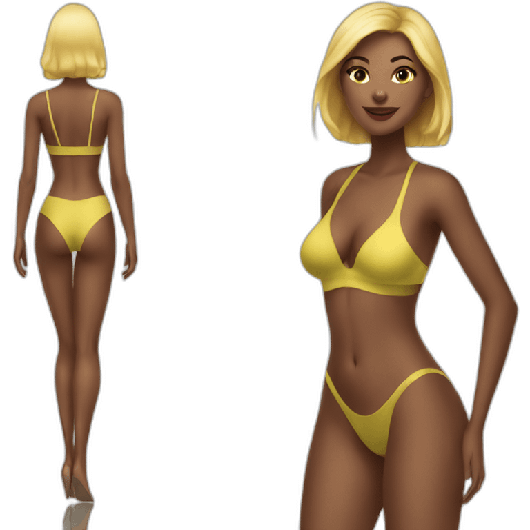 sexy woman on high heels swimming suit long legs emoji