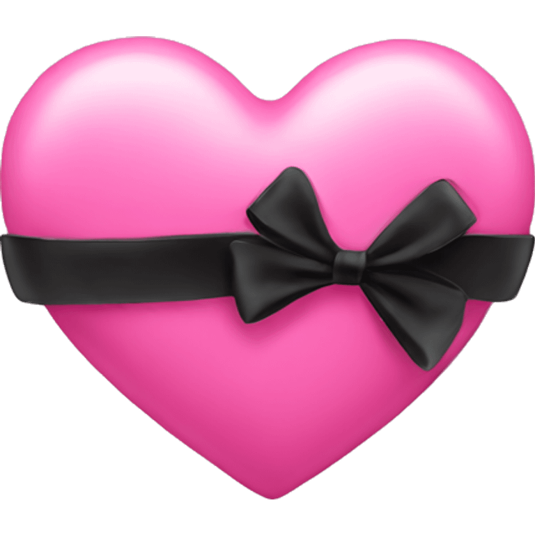 Pink heart with black bows emoji