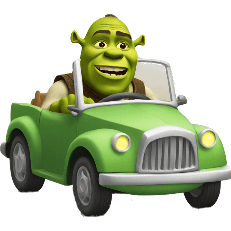 Shrek driving a car emoji