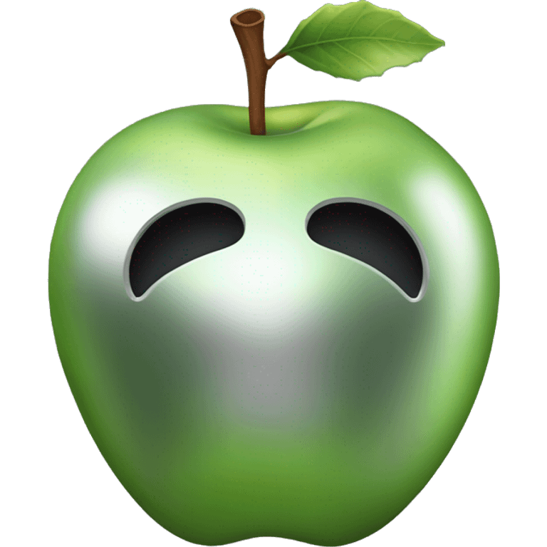 metallic apple without face emoji