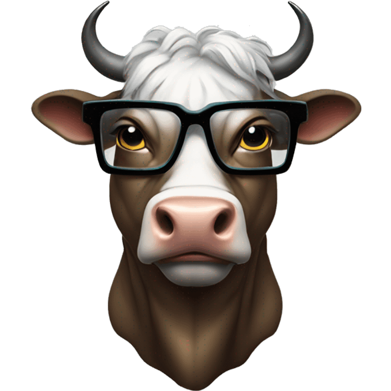 Cyberpunk bull in glasses  emoji