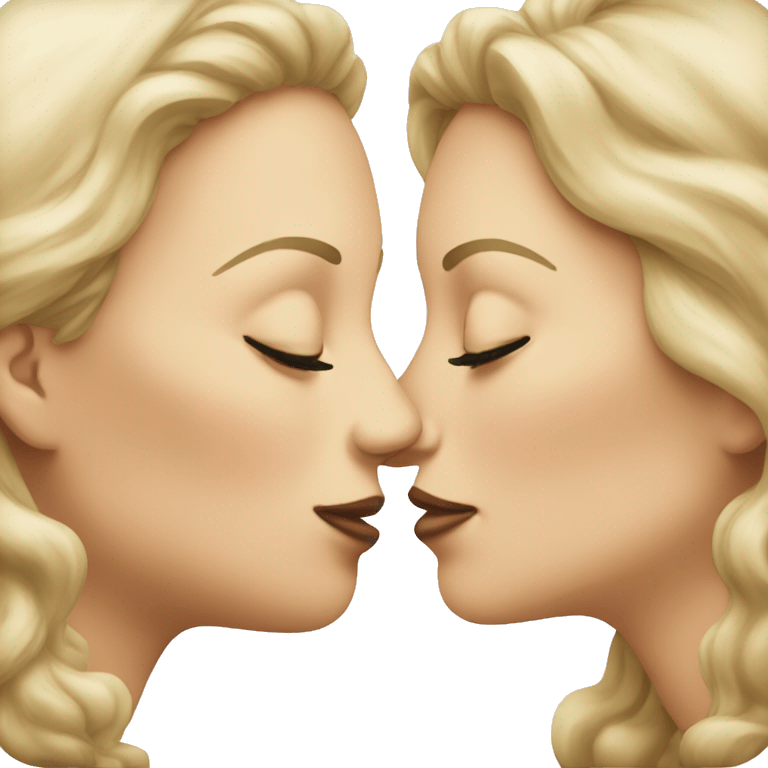 two white women kissing emoji