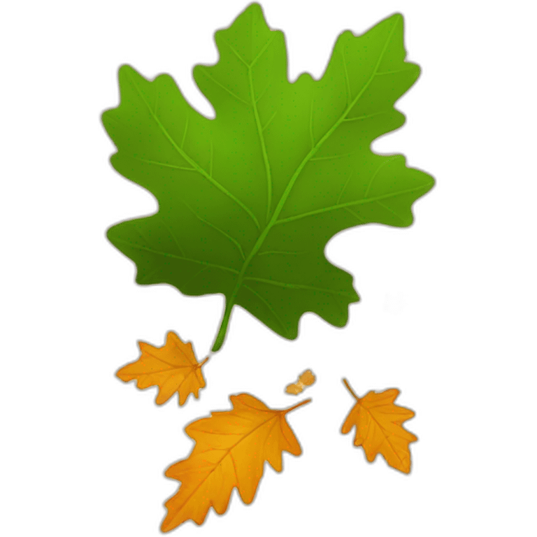 oak leaves falling down emoji