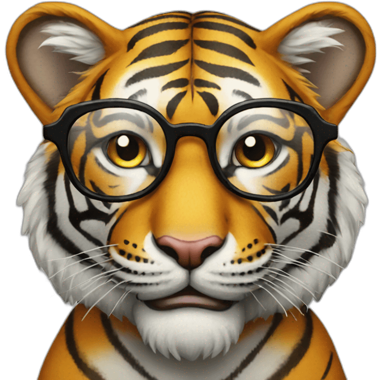 tiger clown in glasses emoji