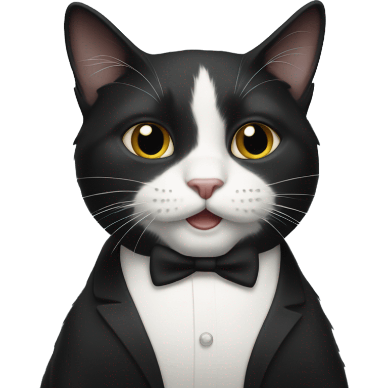 tuxedo cat playing emoji