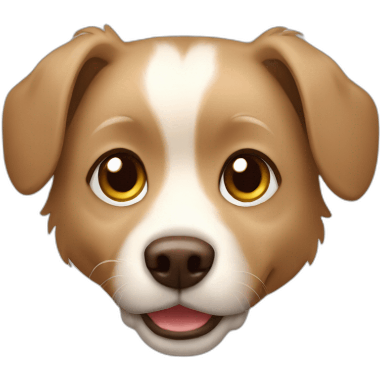 Little Dog beige with brown ears long hair emoji