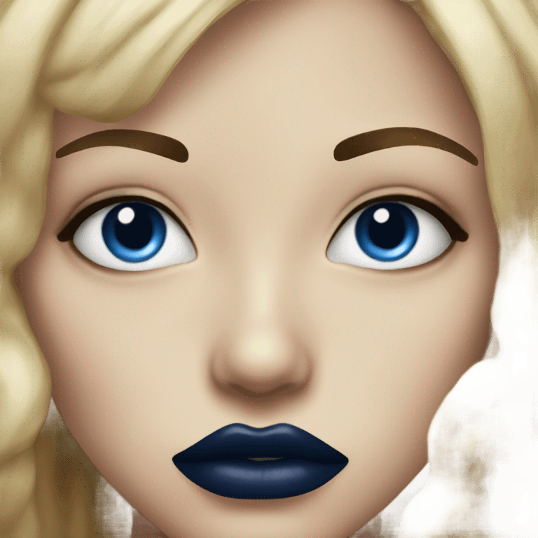 realistic dark blue lips emoji