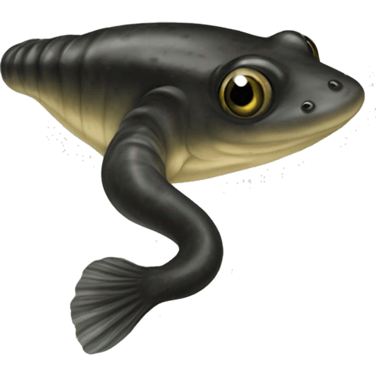 realistic black tadpole emoji