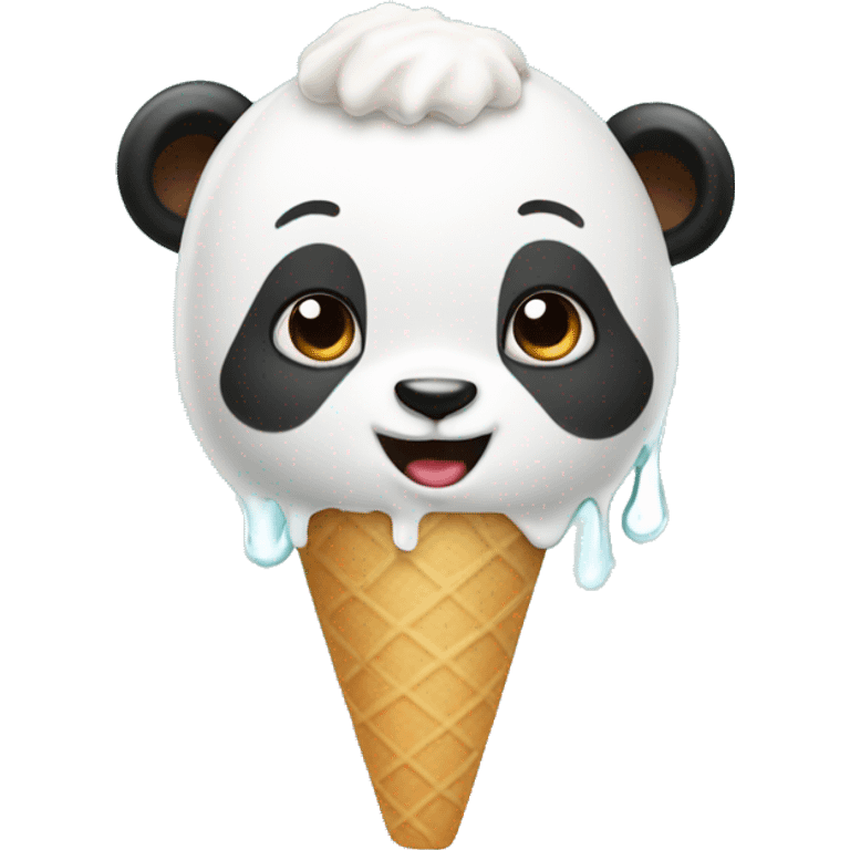 Panda eating ice creams  emoji