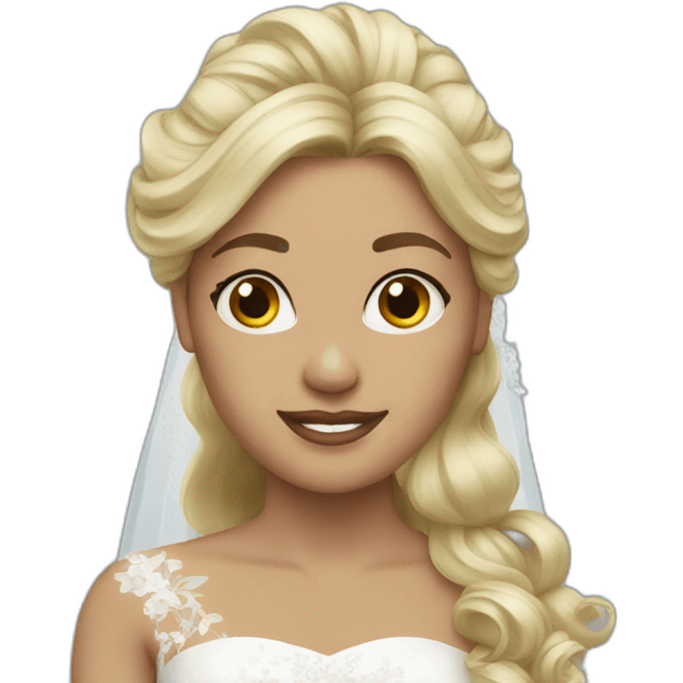 blonde bride long hair emoji