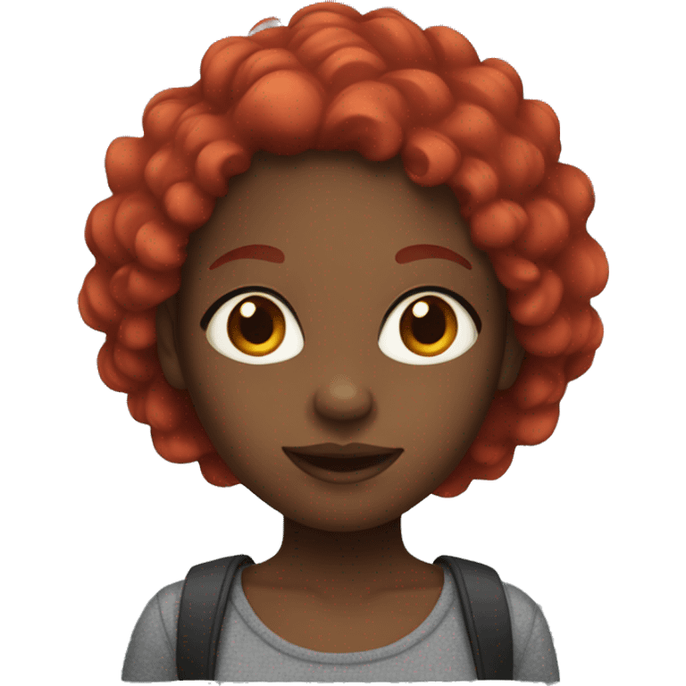 black girl with red hair emoji