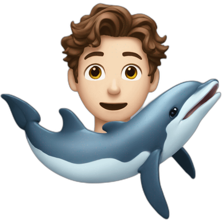 Tom Holland eaten by a dolphin emoji