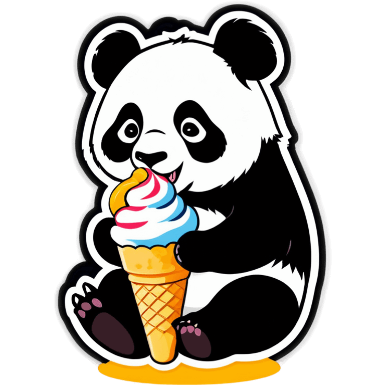 Panda eating ice cream emoji