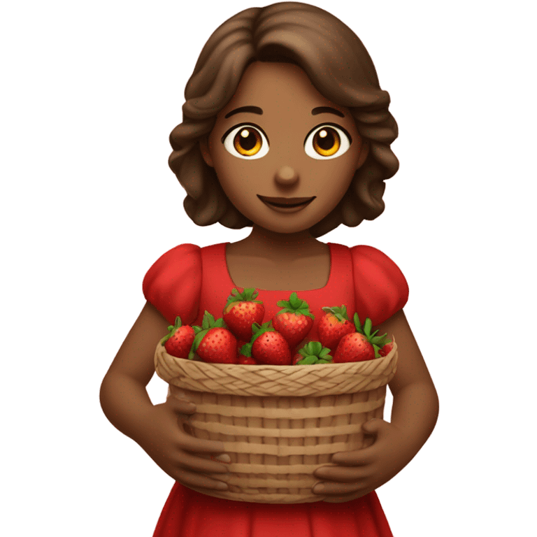 Strawberry girl with brown hair emoji