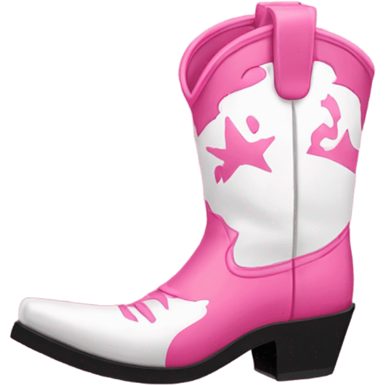 pink and white cowboy boots  emoji