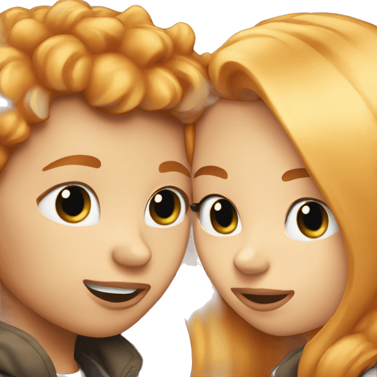 A Ginger and a blond Girl Kissing  emoji