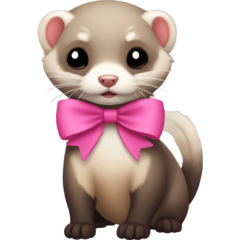 Ferret with a pink bow emoji