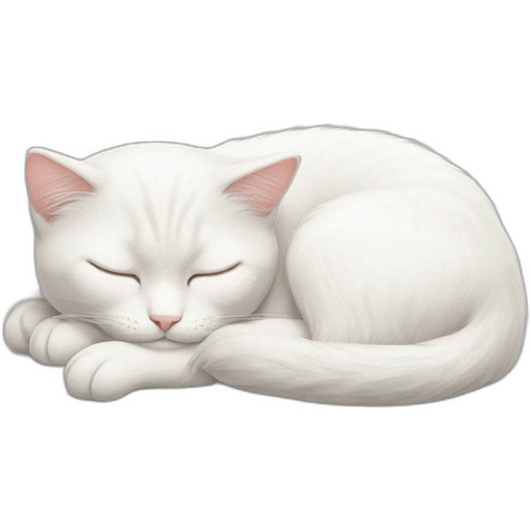 white cat sleeping emoji