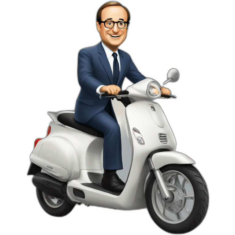 francois hollande sur un scooter emoji