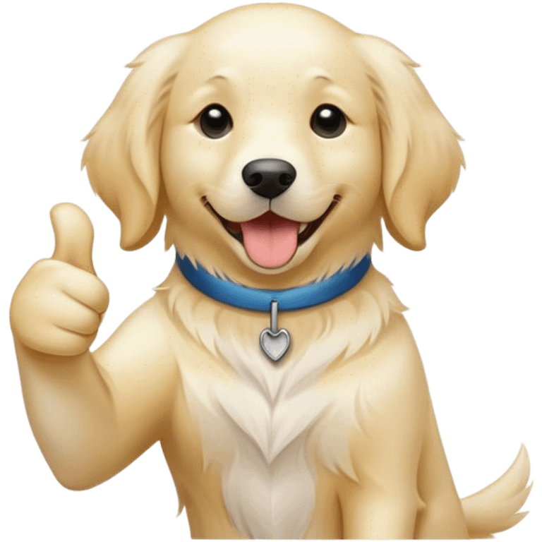 White golden retriever giving thumbs up  emoji