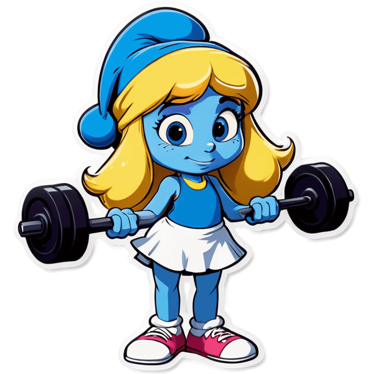 Smurfette working out in the gym emoji