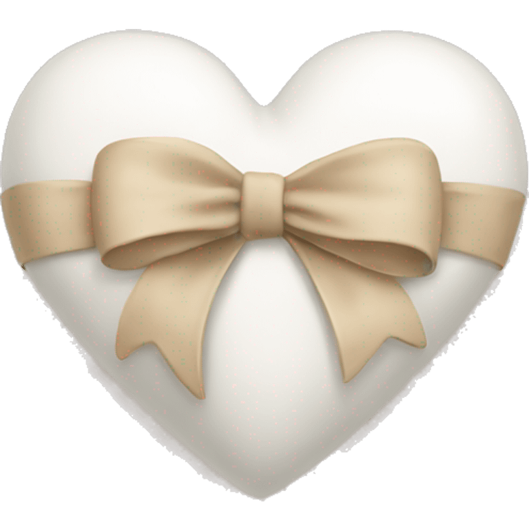 white heart with beige bow emoji