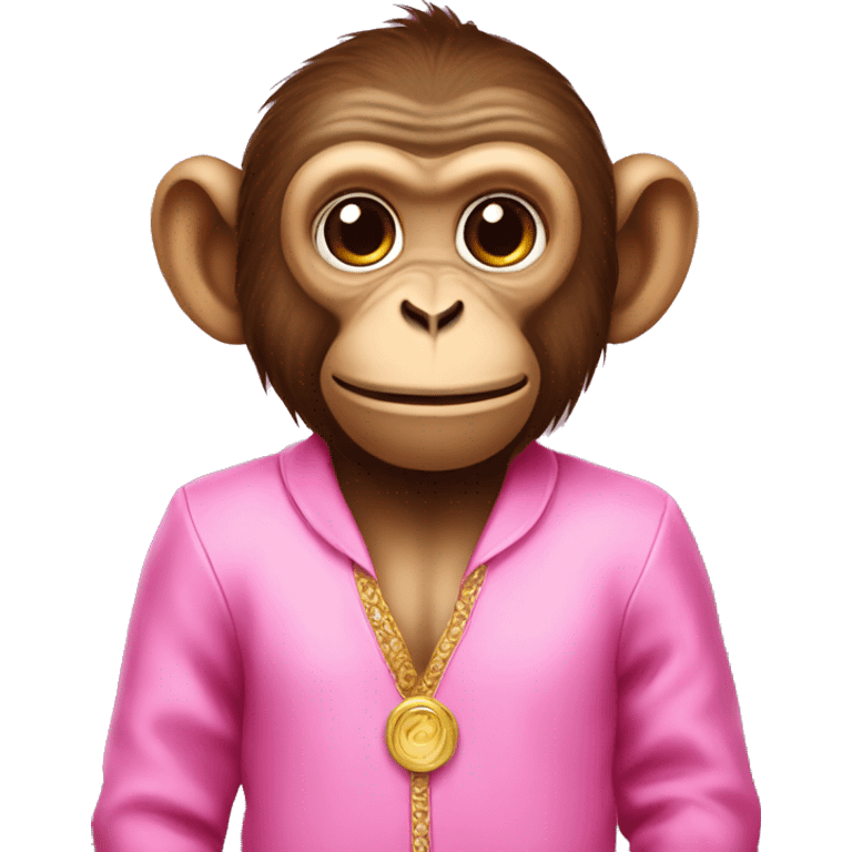 Monkey in pink clothes emoji