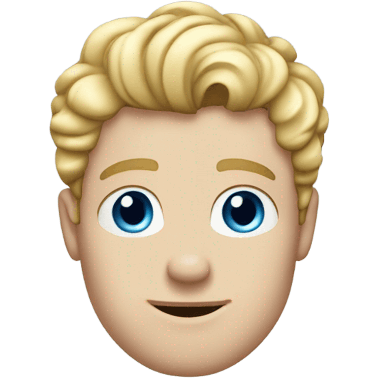 short curl blonde 30yo man blue eyed pale skin raised hand emoji