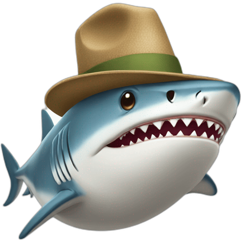 shark with a hat emoji