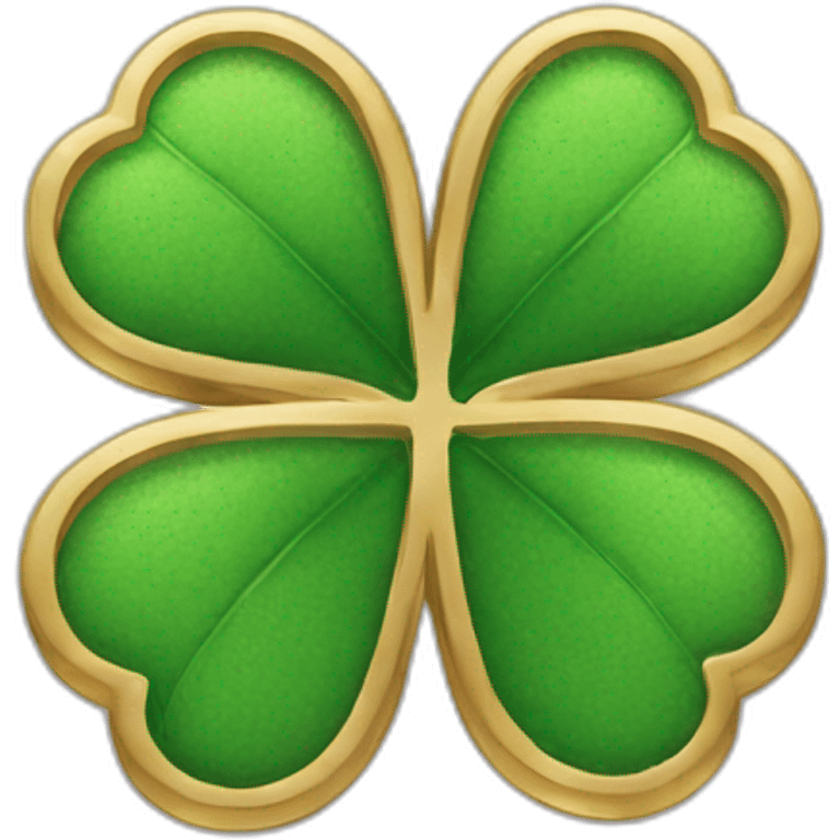 round-gold outline-four-leaf-clover emoji