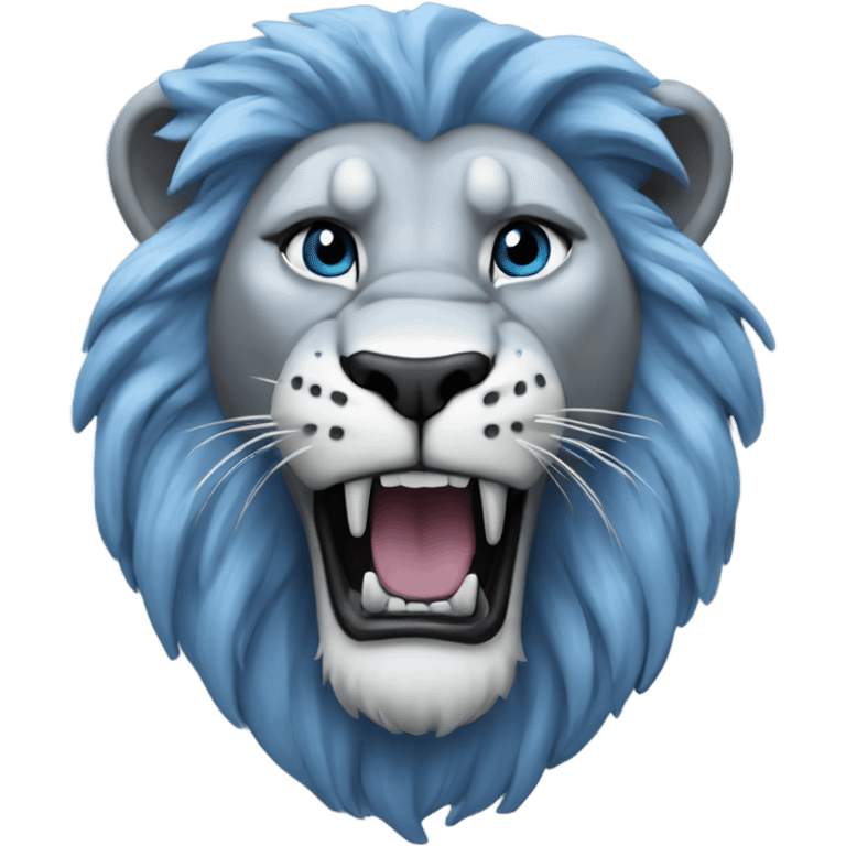 Blue lion (Detroit lions) emoji