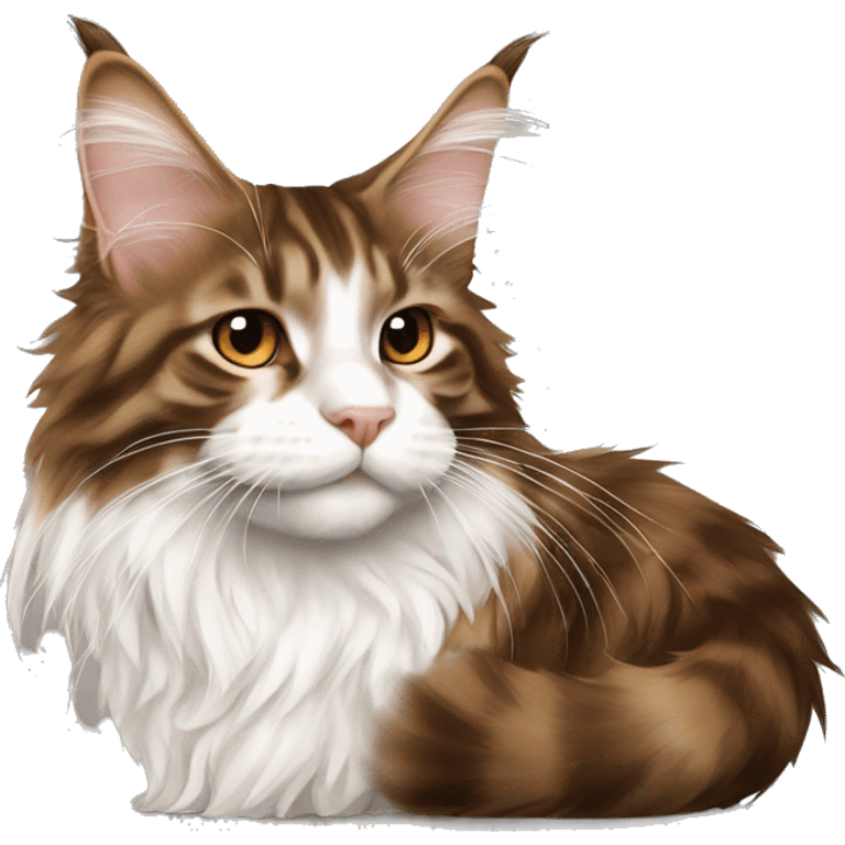 Maine coon kiss small maine coon brown and white  emoji