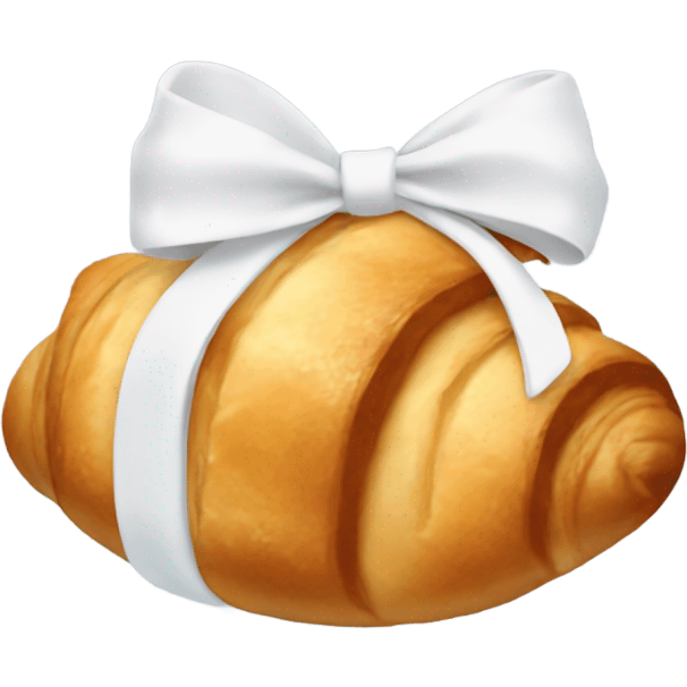 croissant with a white bow  emoji