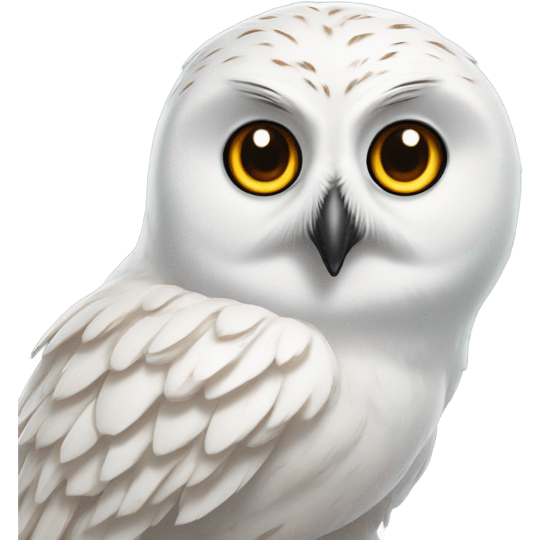 realistic white owl hedwig emoji