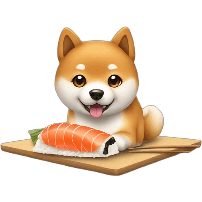 Shiba Inu having sushi emoji