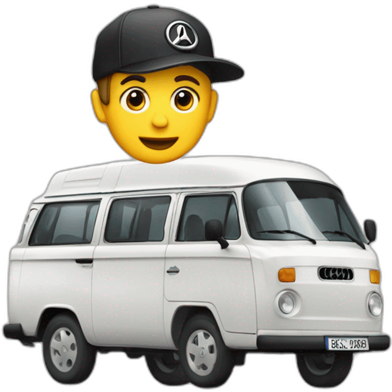  Junge mit Basecap in einem Audi Kombi emoji