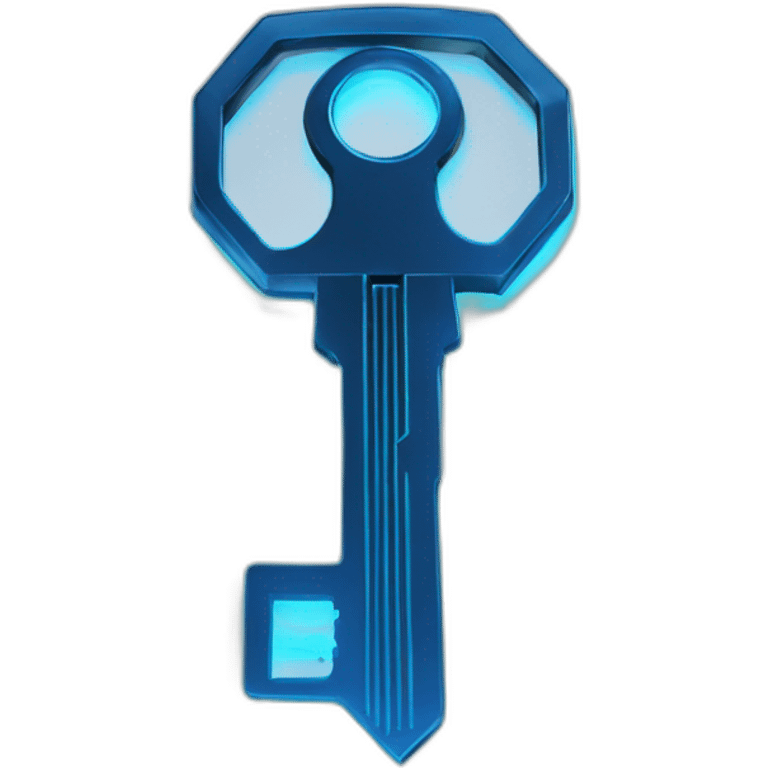 cyber metal key with blue light emoji