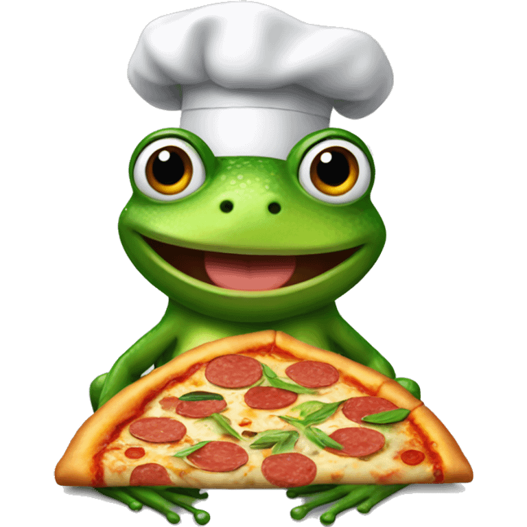 Frog as a pizza chef emoji