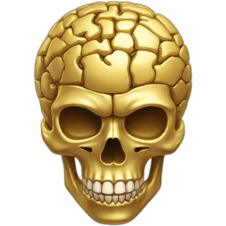 golden brain skull emoji