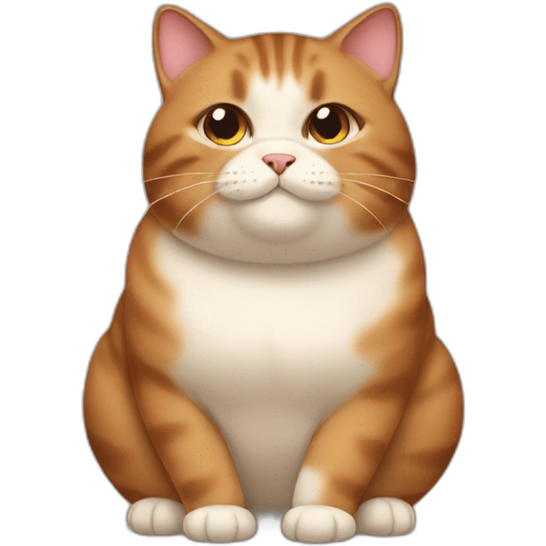 Very fat brown cute cat emoji