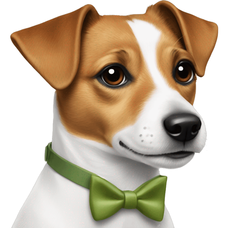 Jack Russell with a bowtie emoji