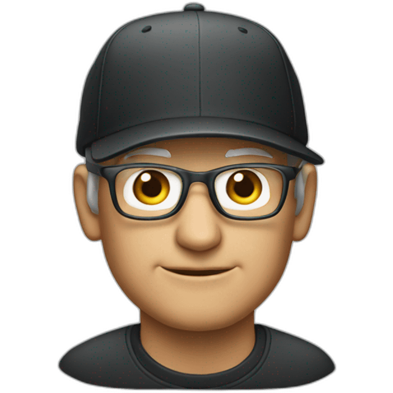 Tim Cook wearing a backwards hat emoji