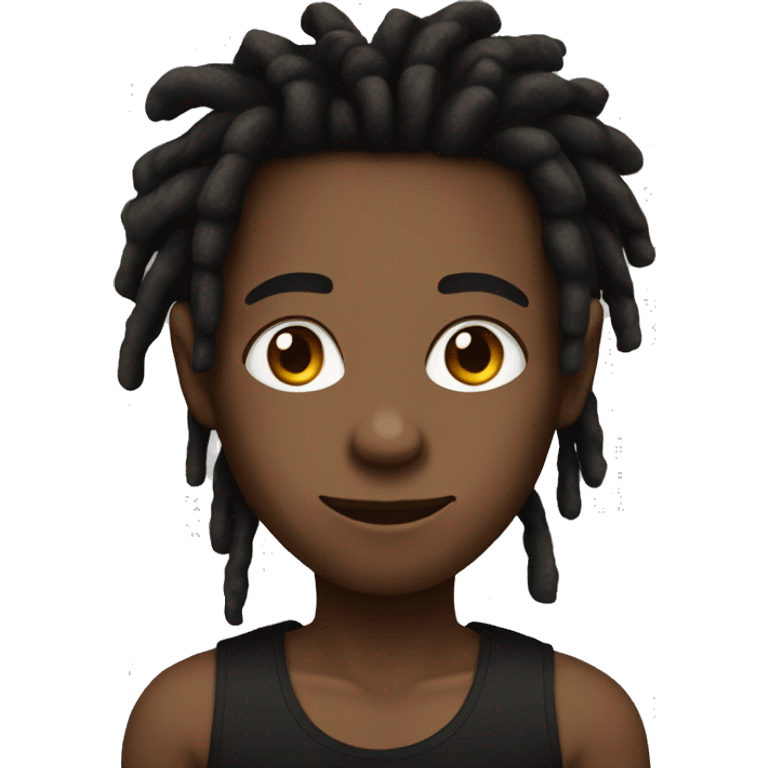 A boy with dreads and cute with a black tank top  emoji